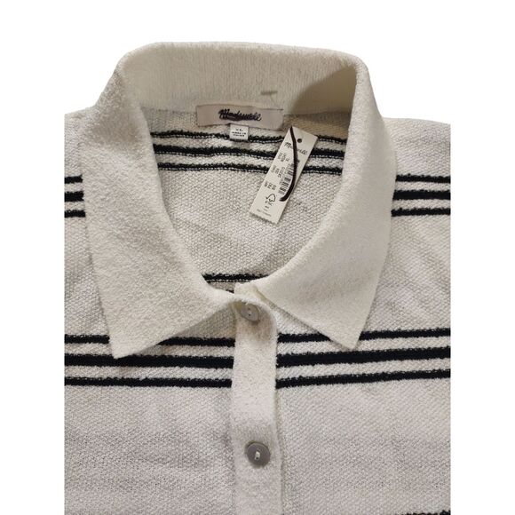 Madewell Polo Sweater Tee Stripe Womens XL Light Academia Coastal Grandma Preppy - Picture 4 of 6